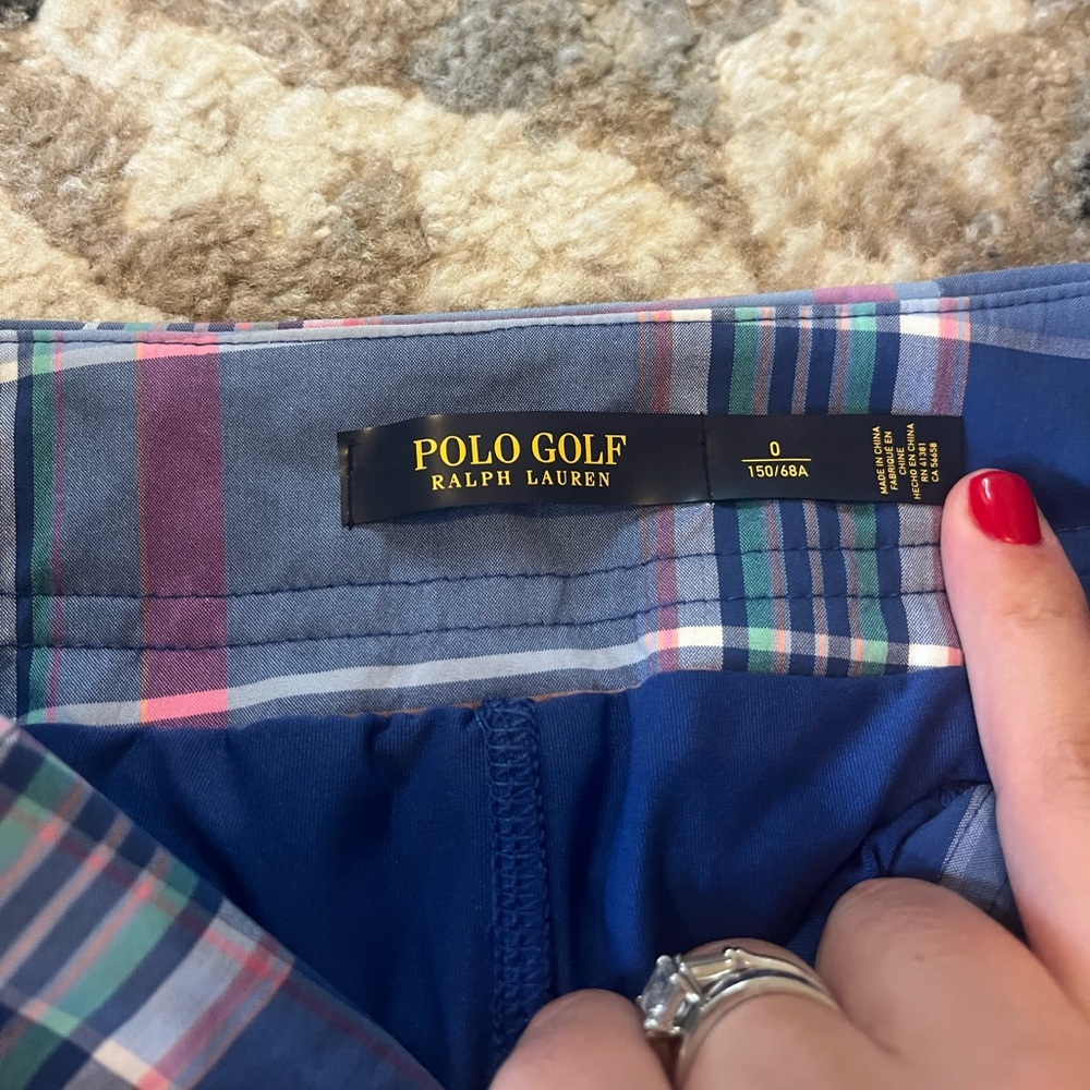 Ralph Lauren Polo Madras Blue Plaid Golf Skort Size 0 - Picture 2 of 3